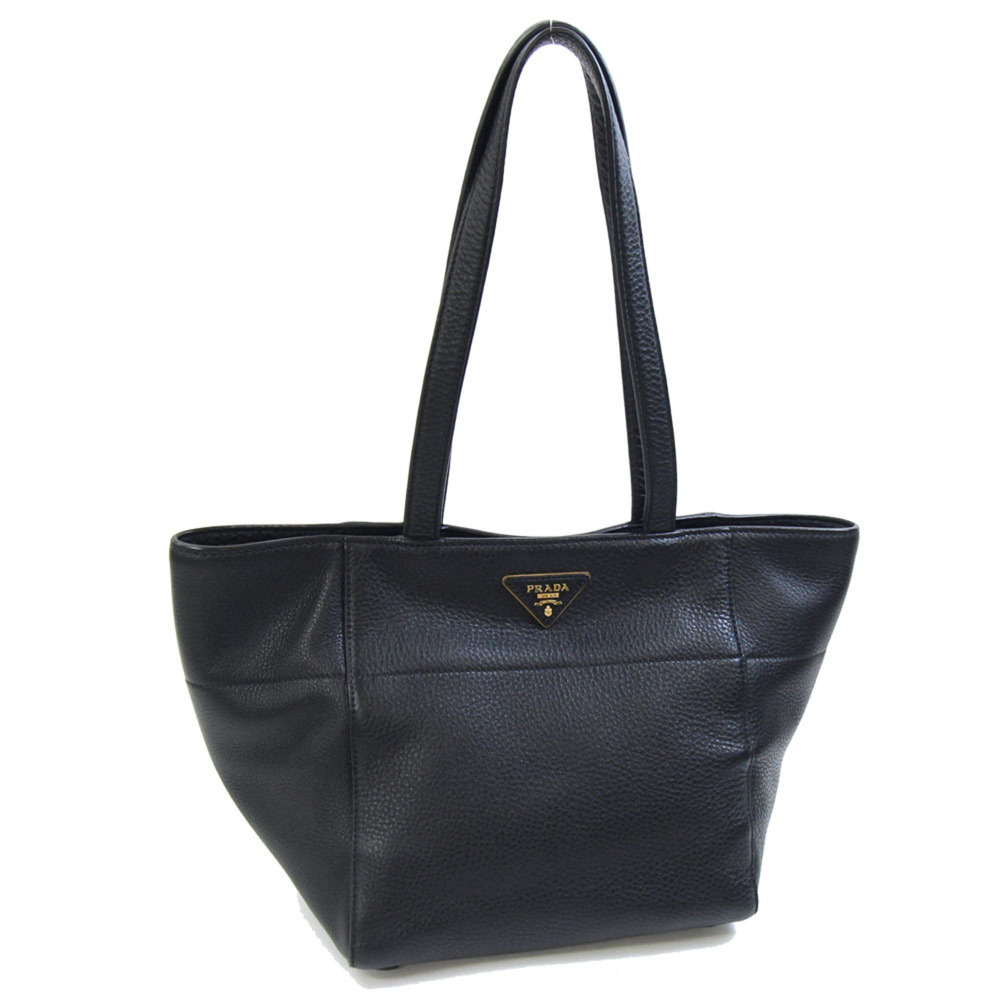 Prada Tote Bag BR5092 Black Leather Shoulder Triangle Women's PRADA